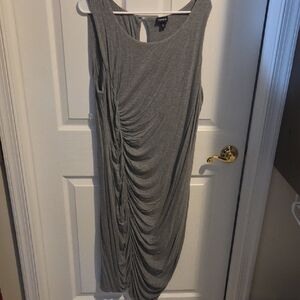 Torrid Gray Ruched Midi Dress